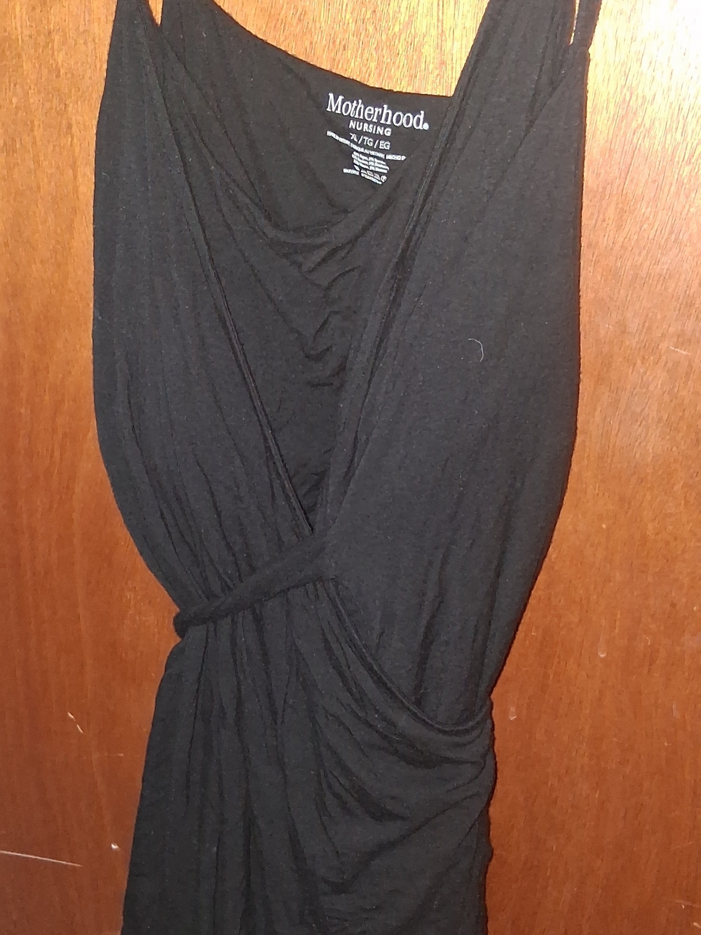 Motherhood Maternity Wrap Front Nursing Tank Top Camisole Black - XL